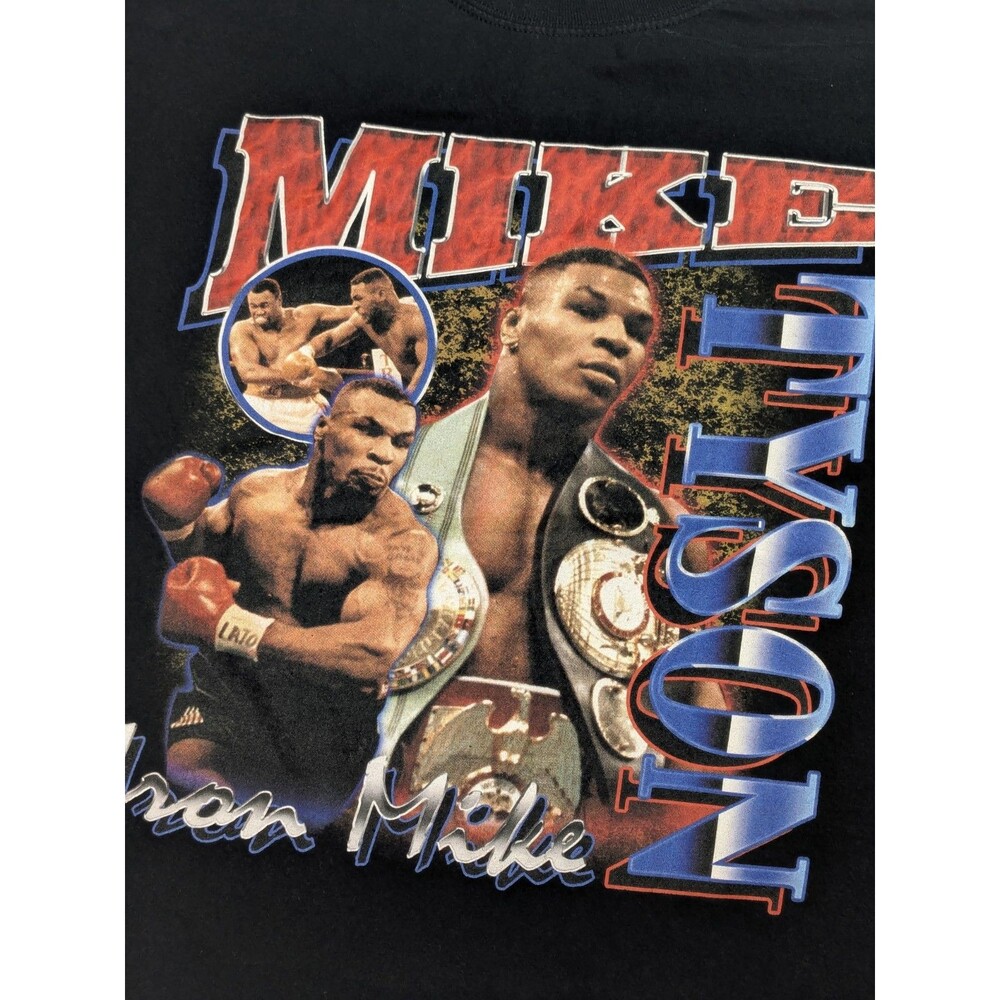 Vintage Mike Tyson T Shirt XL Black Iron Mike Boxing Rap Tee Gildan Heavy Cotton